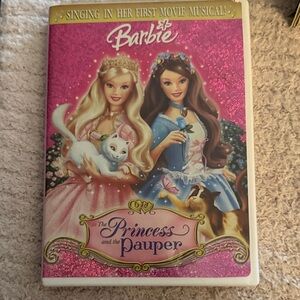 Barbie Princess and the Pauper Glittery Pink and Blue Cover